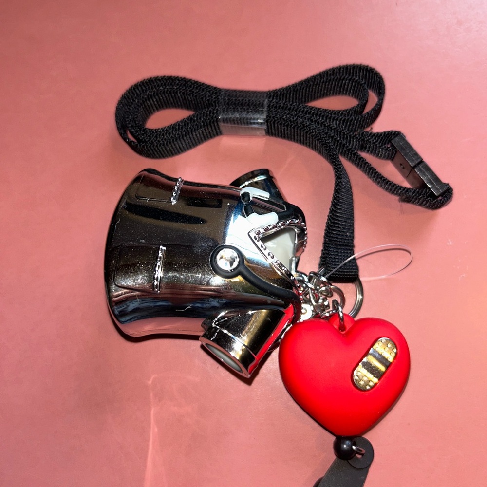 Silver Bath & Body Works Nurse PocketBac Holder with Red heart badge holder